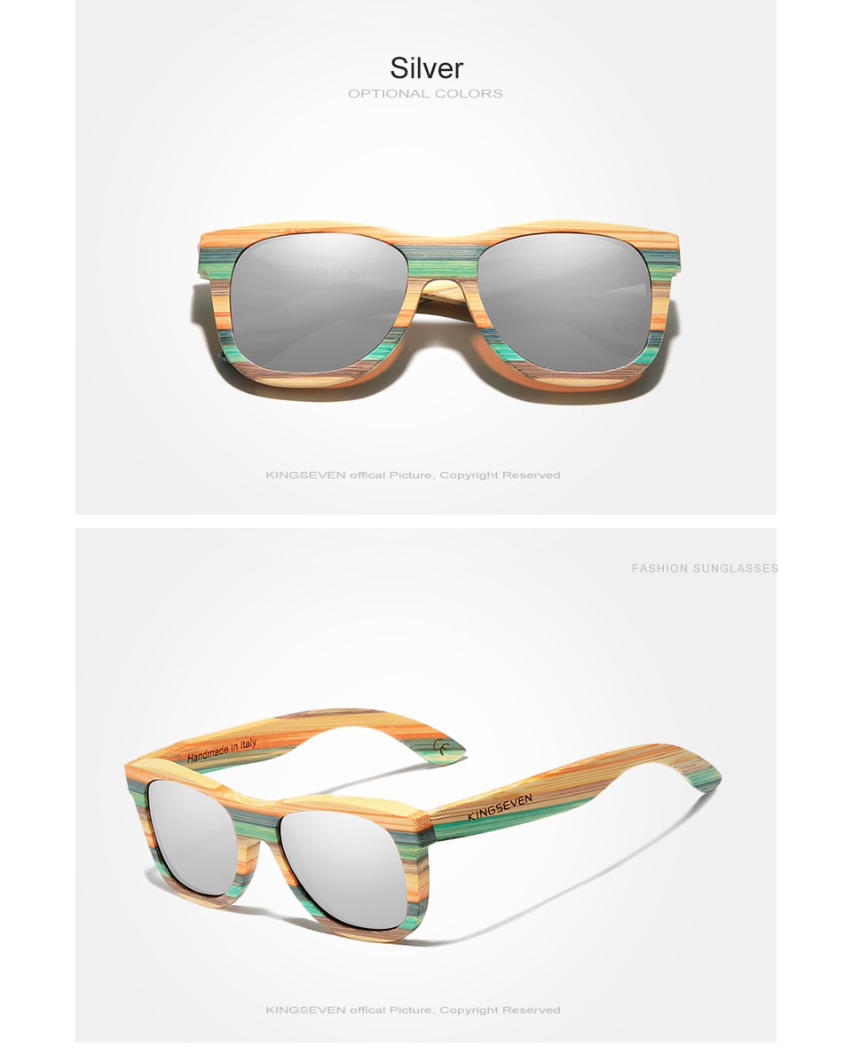 KINGSEVEN Retro Bamboo Sunglasses