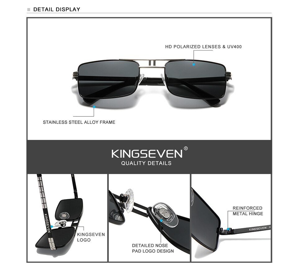 KINGSEVEN Stainless Steel Vintage Sunglasses