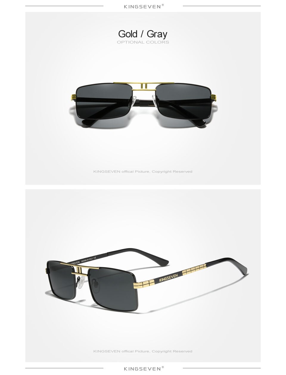 KINGSEVEN Stainless Steel Vintage Sunglasses