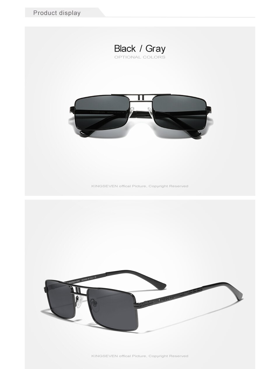 KINGSEVEN Stainless Steel Vintage Sunglasses