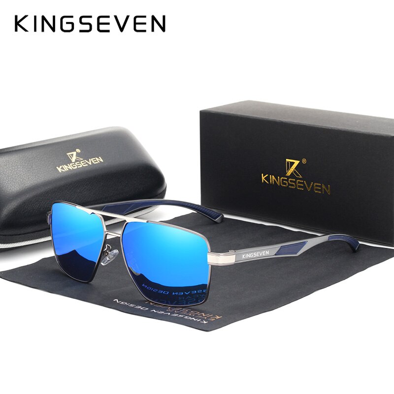BELOVING Mens Driving Polarized Sunglasses Classic Metal Frame Sport Casual  Protection Blue
