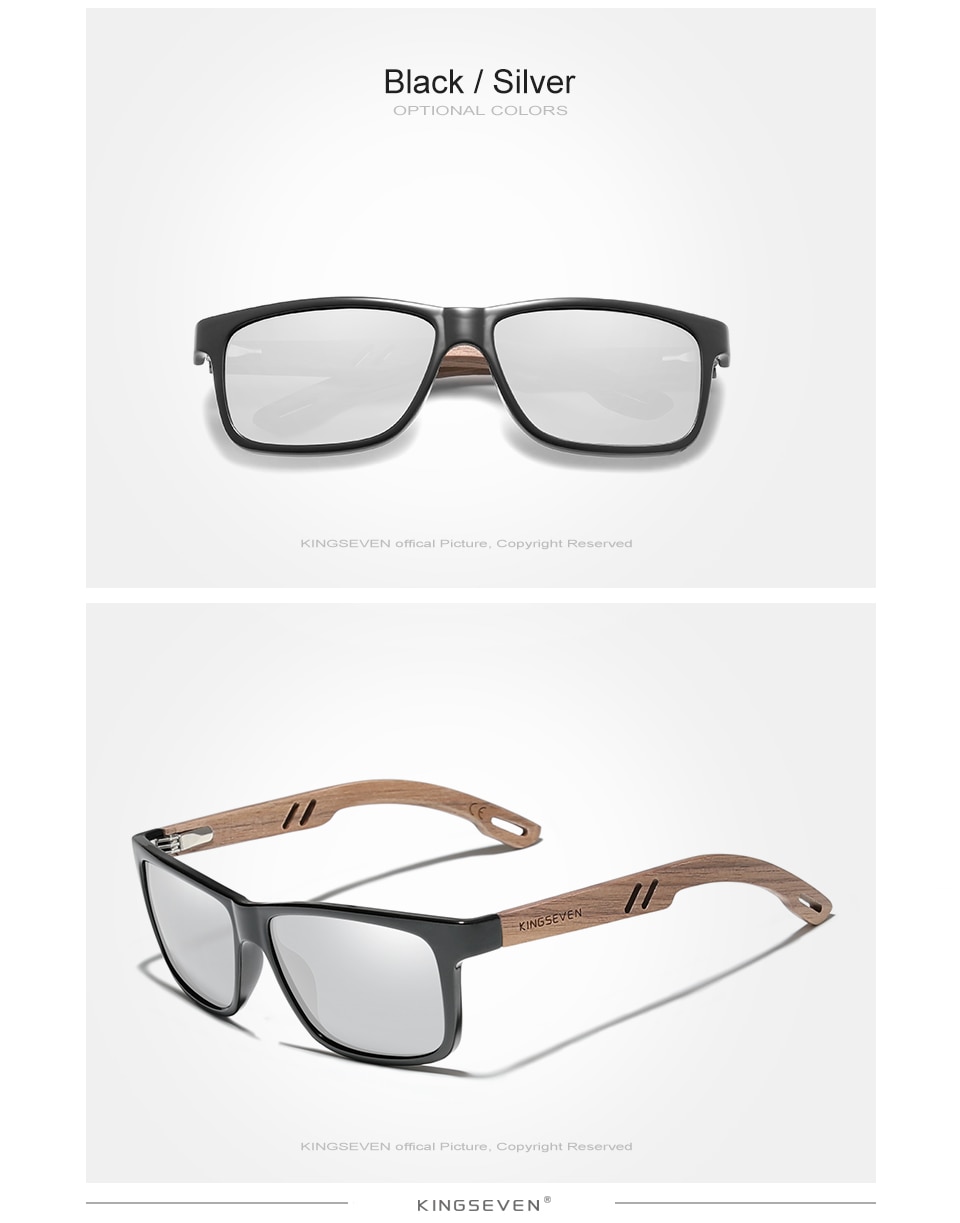 KINGSEVEN Wood Framed Sunglasses